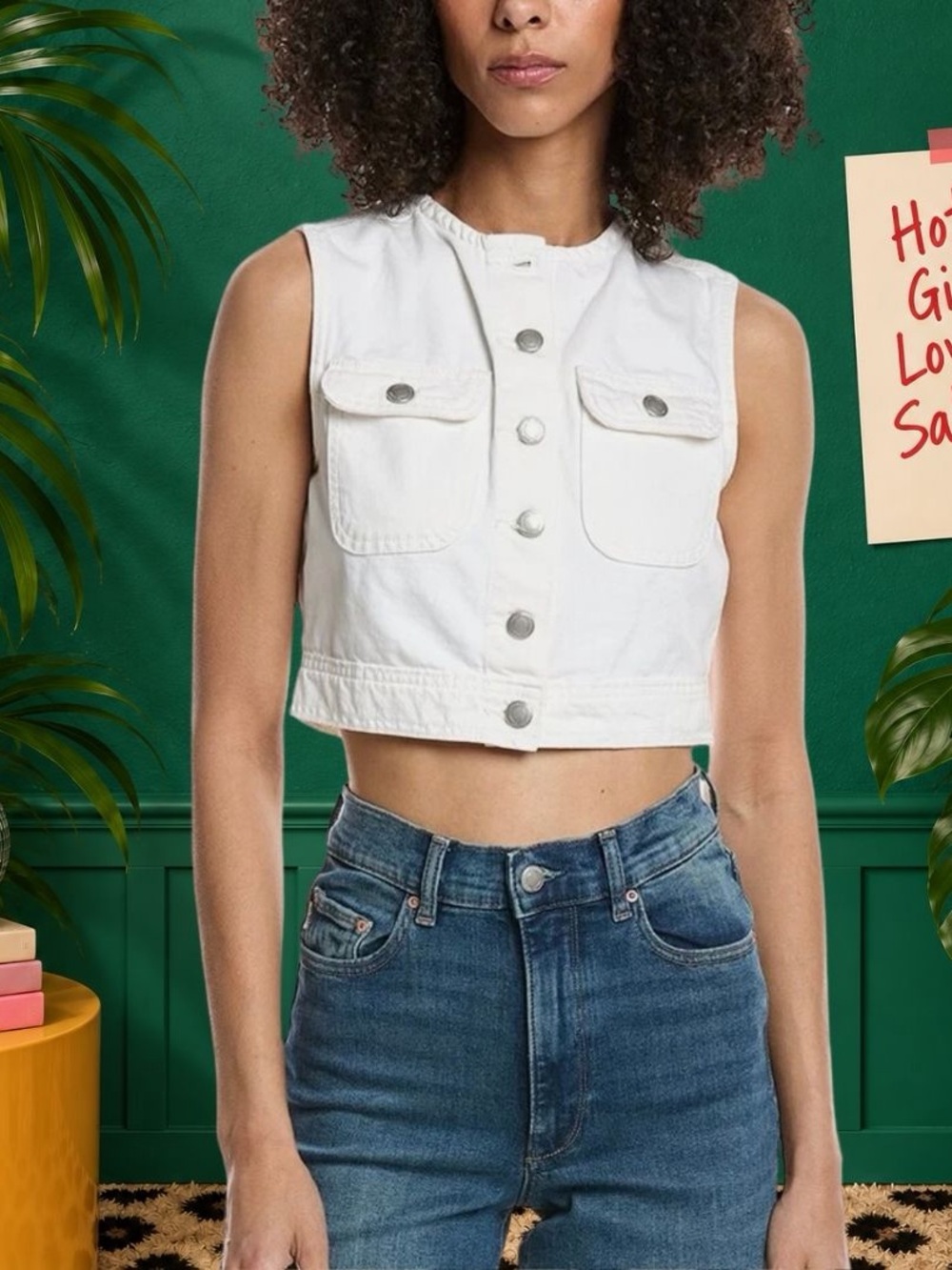 Dl1961 Women's White Denim Vest